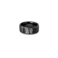 Black Tungsten Carbide Swinger Ring: Pineapple Symbol Swinger Ring
