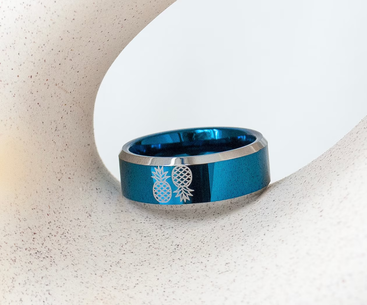 Double Pineapple Ring – Tungsten Lifestyle Symbol Band